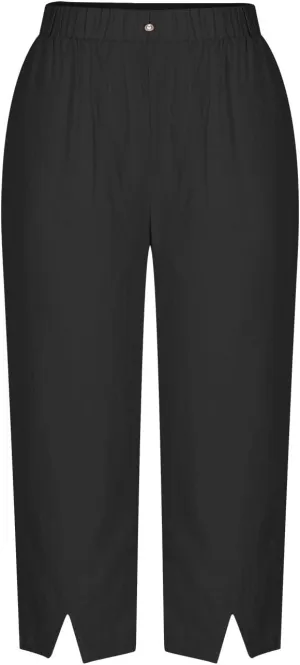 2025 Capri Linen Pants for Women Wide Leg Casual Summer Palazzo Pants High Waisted Beach Trousers with Pockets