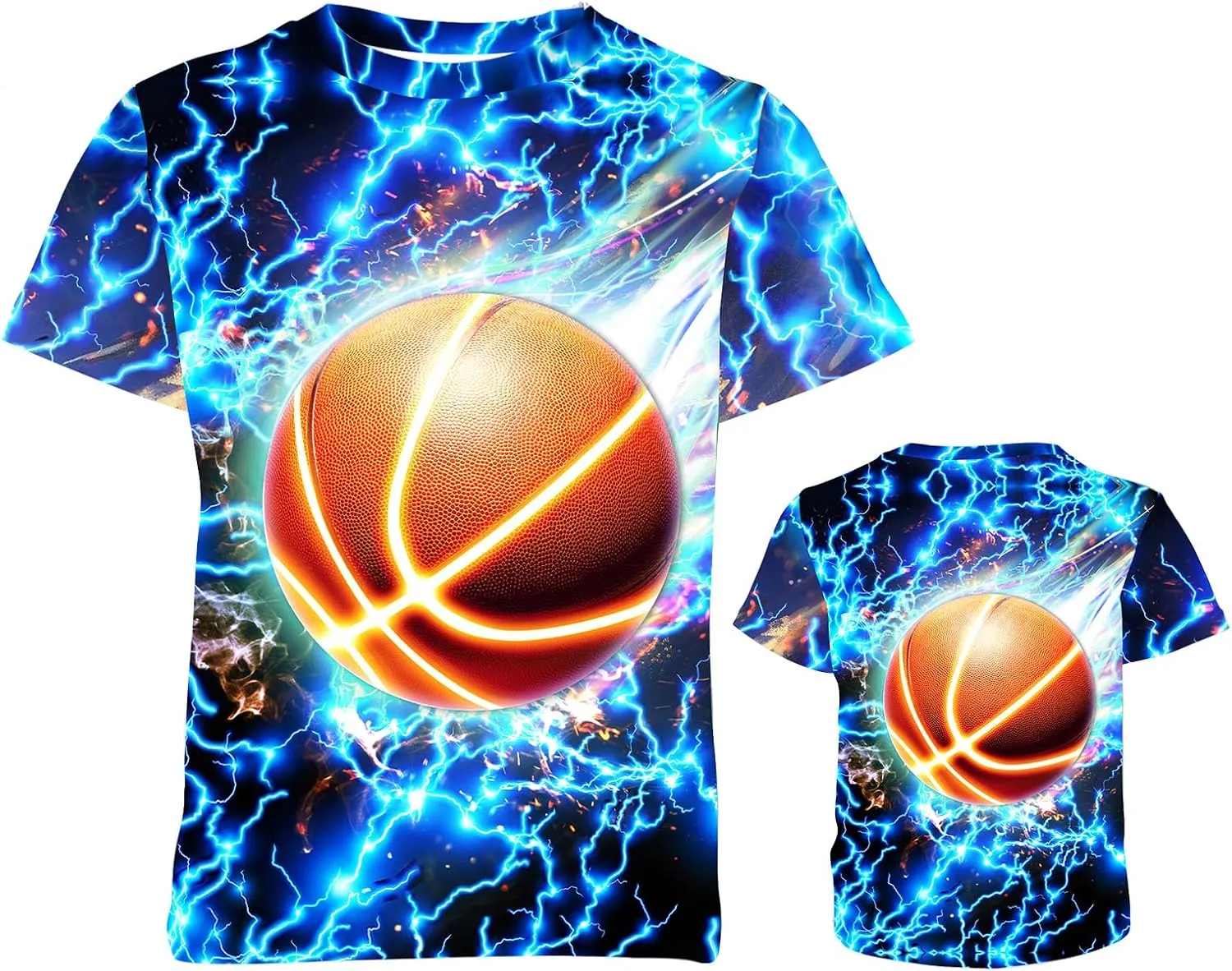 3D Graphic Kids T Shirt, Unisex Creative Print Crewneck Shirts, Boys Girls Short Sleeve Tees for 6-16 Years Teens