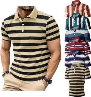 6 Pack Mens Polo Shirt Short Sleeve Sports Golf Tennis T-Shirt Moisture-Wicking Summer Shirts for Work Casual Athletic