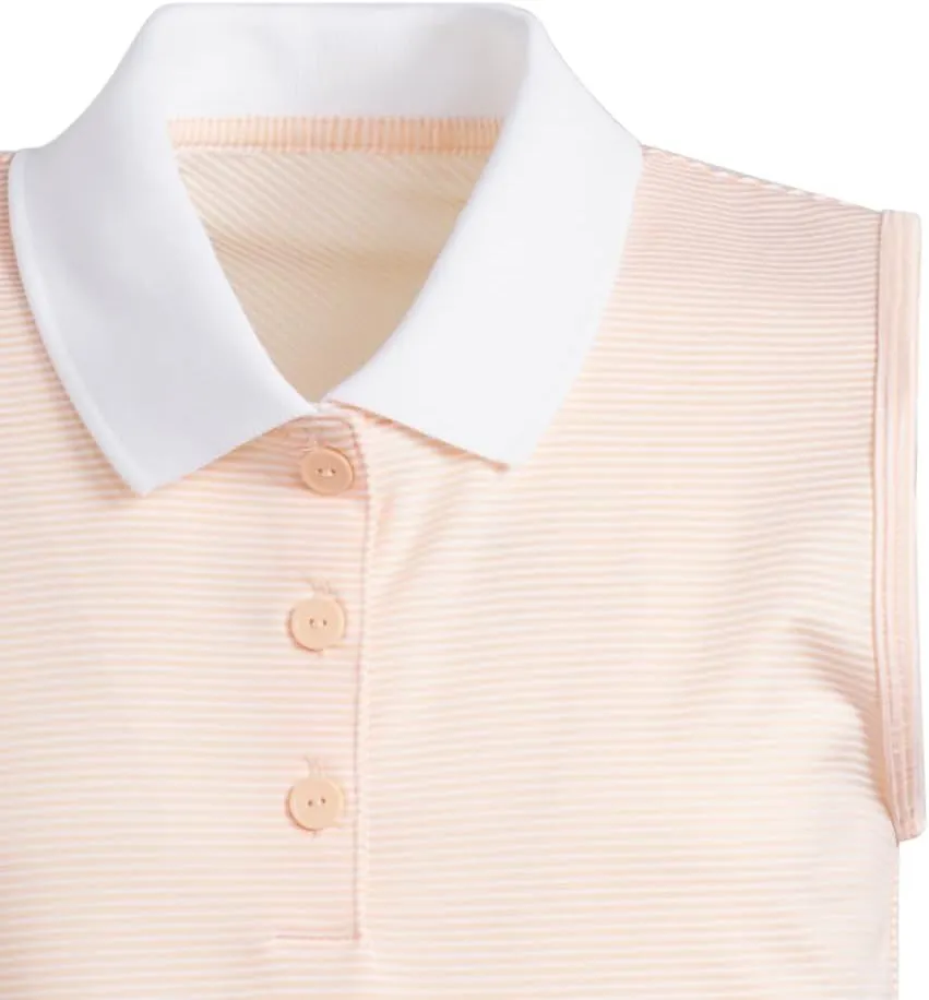 adidas Women's Ottoman Striped Sleeveless Polo Shirt