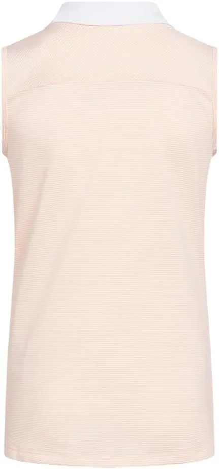 adidas Women's Ottoman Striped Sleeveless Polo Shirt