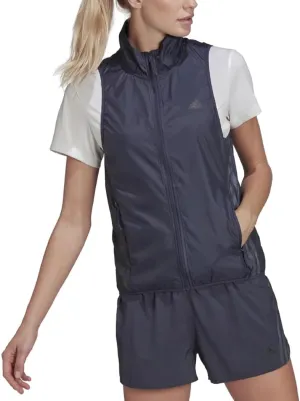 adidas Women's Run Icon 3-Stripes Running Wind Vest, Shadow Navy