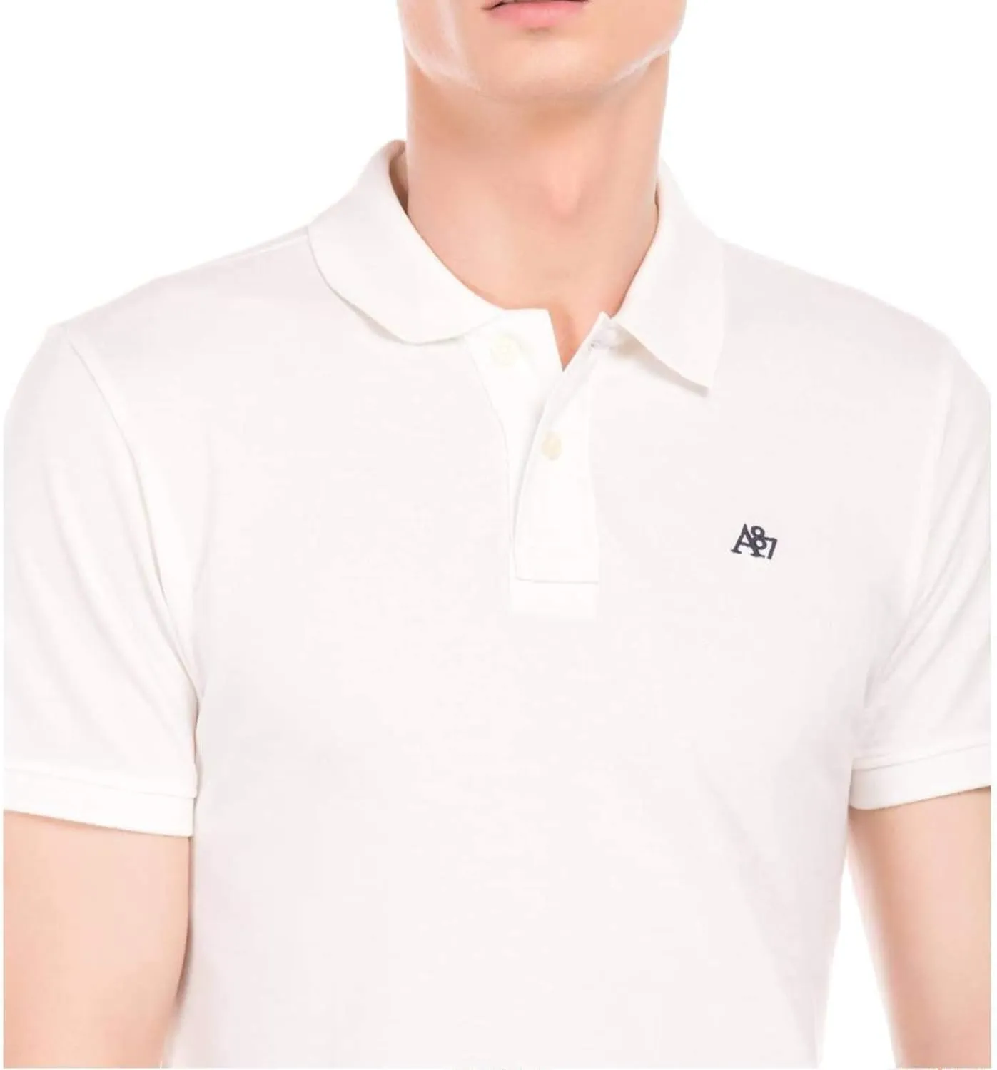AEROPOSTALE Men's Solid Uniform Logo Rugby Polo Shirt