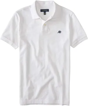 AEROPOSTALE Men's Solid Uniform Logo Rugby Polo Shirt