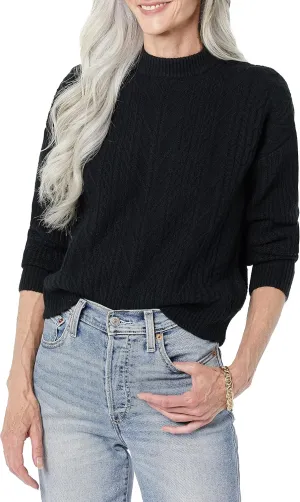 Amazon Essentials Women's Cable Knit Sweater, Soft-Touch Modern Crewneck, Plus Size Available