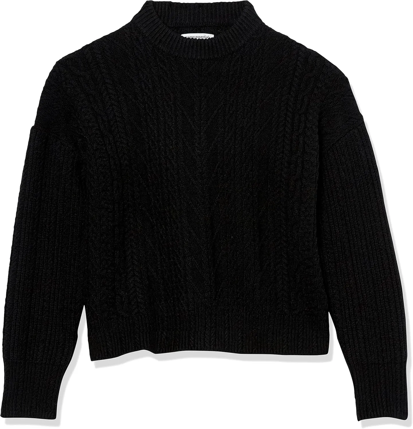 Amazon Essentials Women's Cable Knit Sweater, Soft-Touch Modern Crewneck, Plus Size Available
