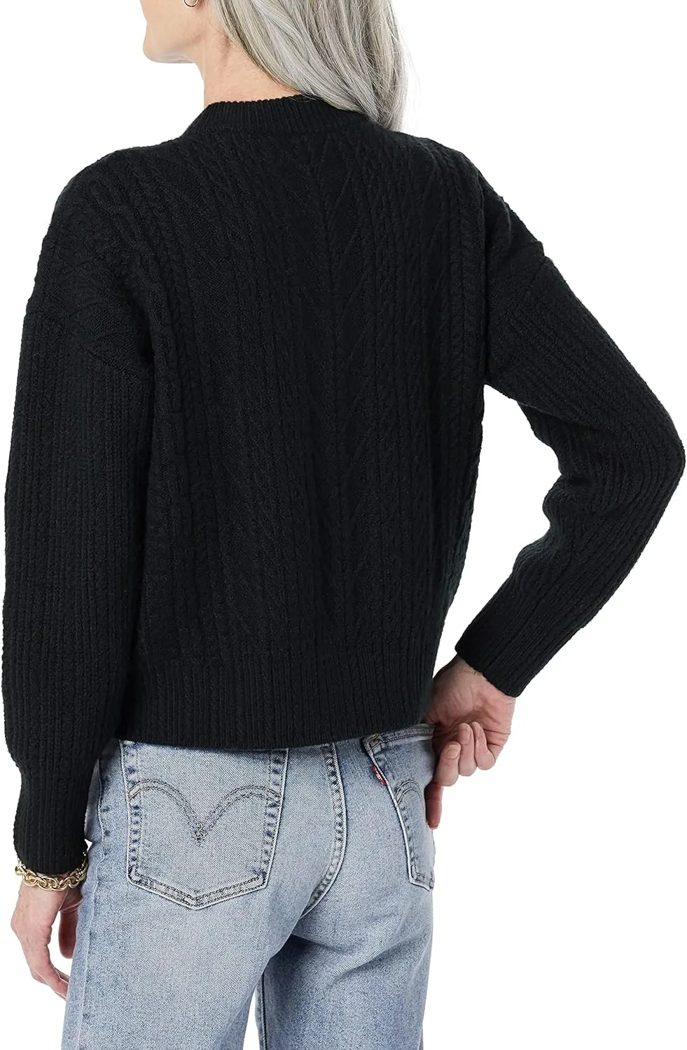 Amazon Essentials Women's Cable Knit Sweater, Soft-Touch Modern Crewneck, Plus Size Available