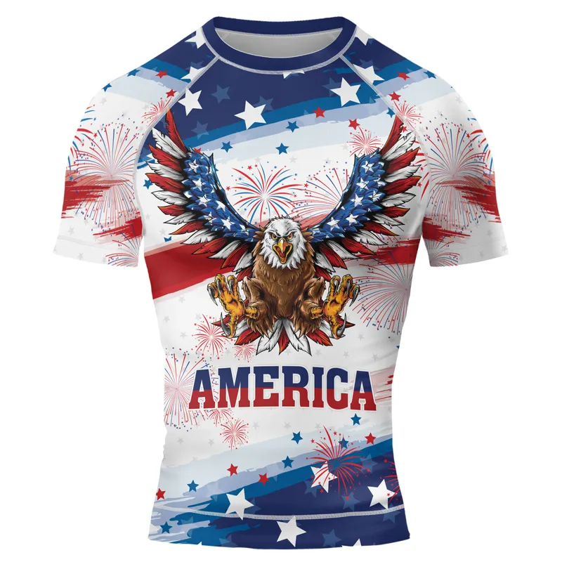 American Eagle Men's Short Sleeve Rash Guard