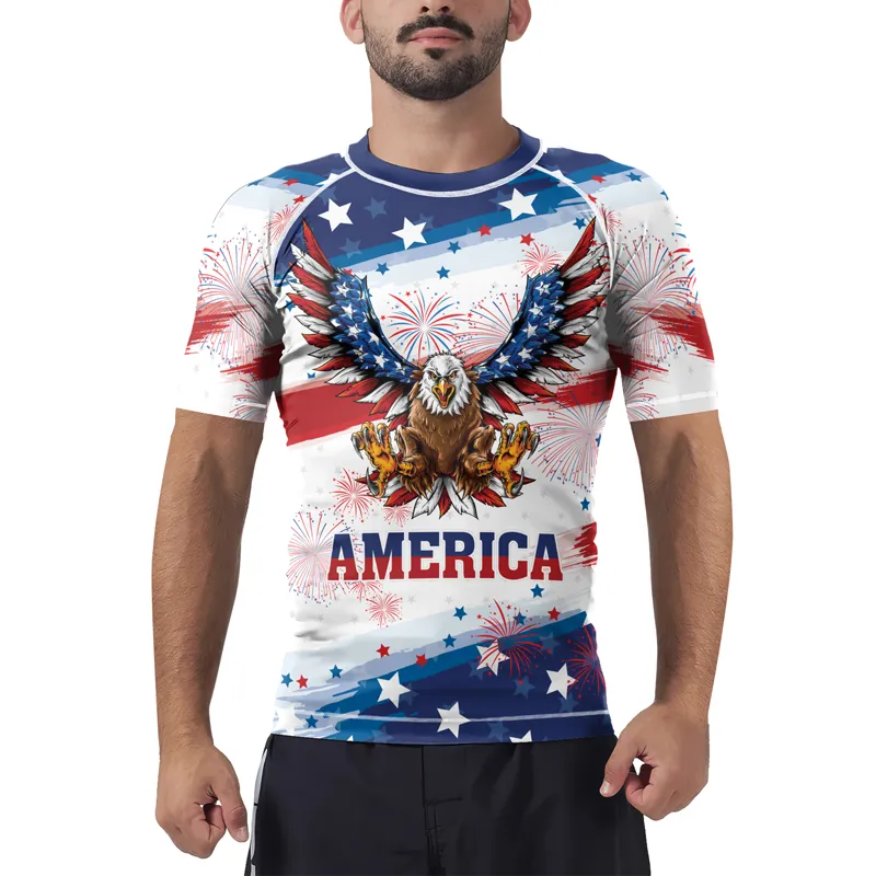 American Eagle Men's Short Sleeve Rash Guard