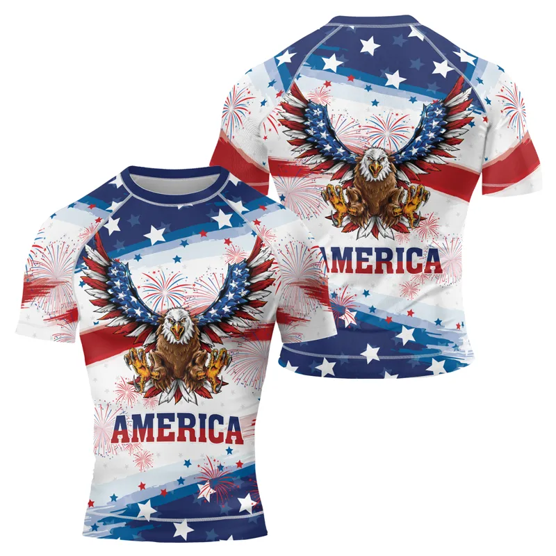 American Eagle Men's Short Sleeve Rash Guard
