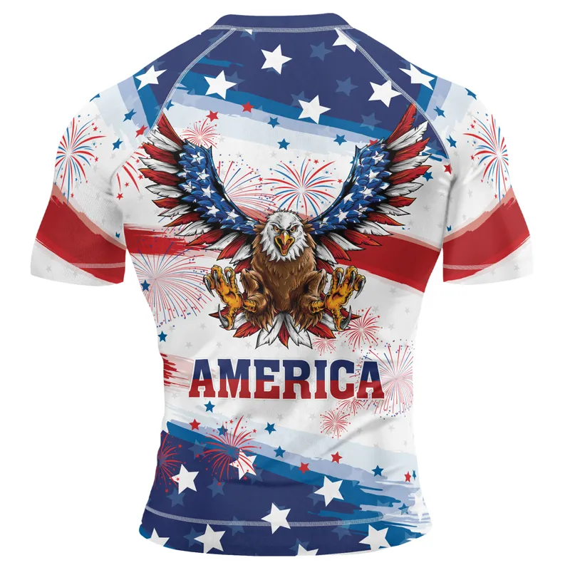 American Eagle Men's Short Sleeve Rash Guard