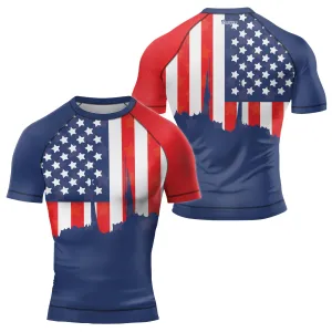 American Flag Men's Short Sleeve Rash Guard