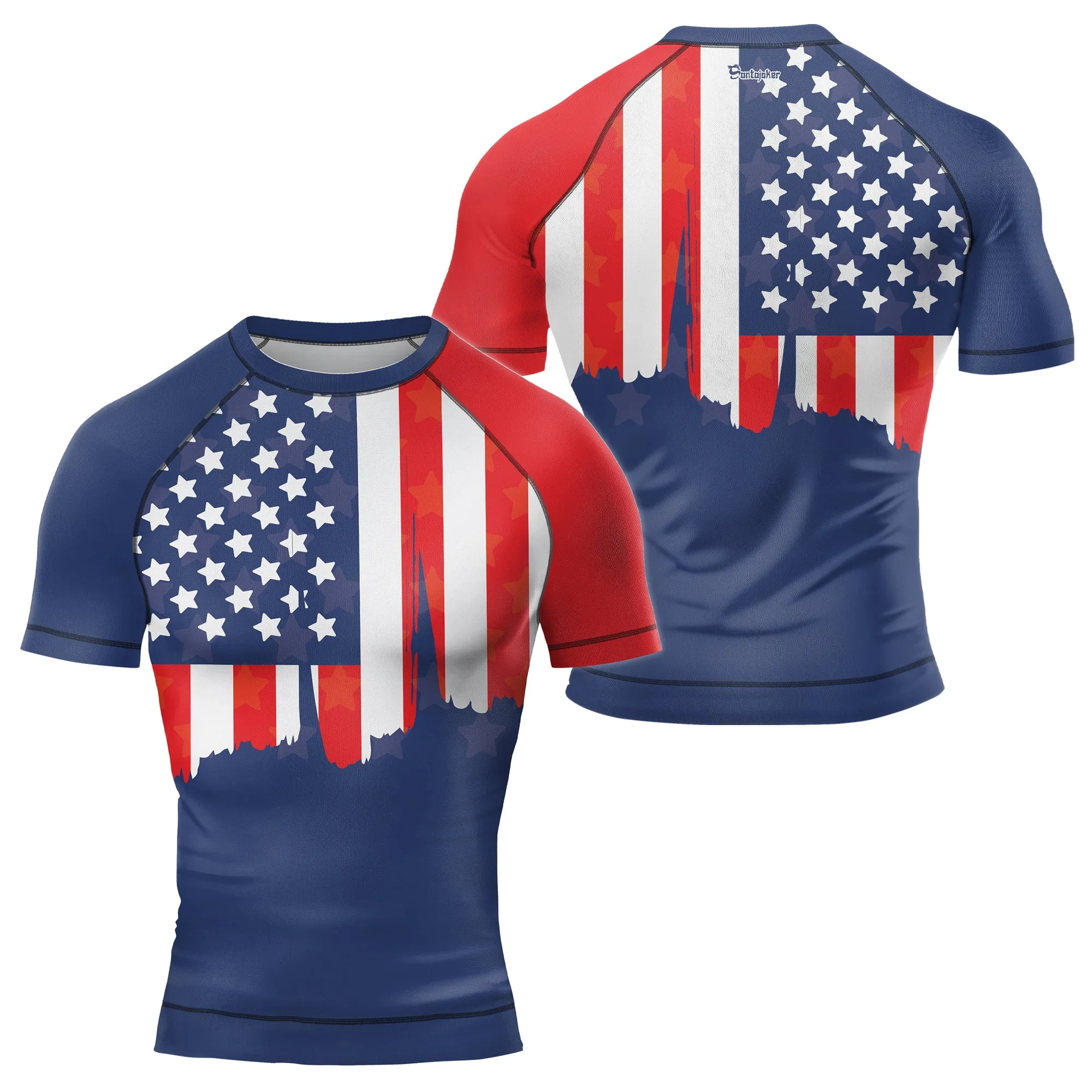 American Flag Men's Short Sleeve Rash Guard