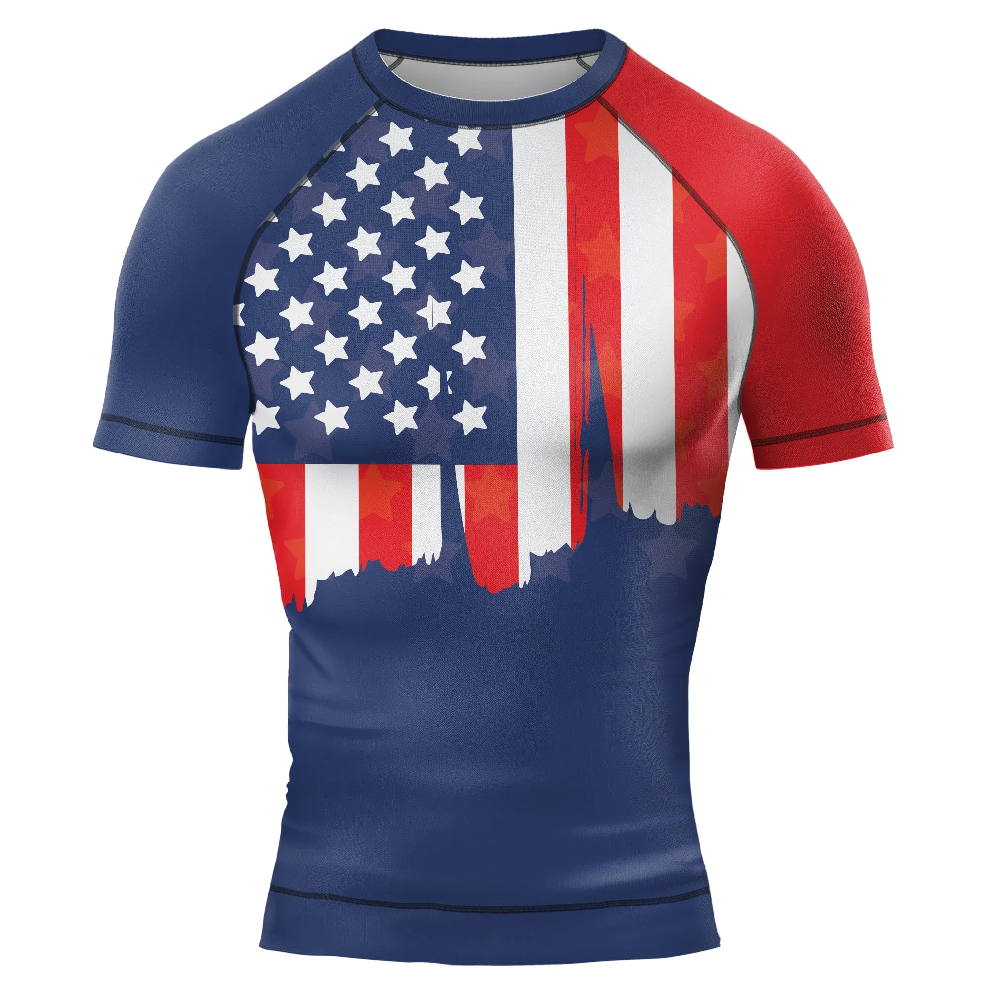 American Flag Men's Short Sleeve Rash Guard