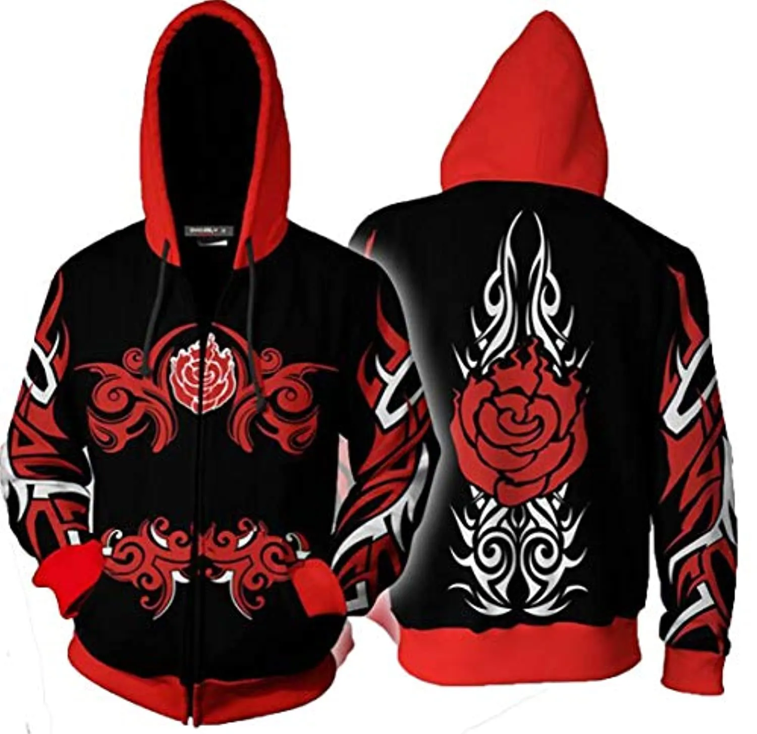 Anime RWBY Zip Up Hoodie - Black Jacket Zip Up Hoodie
