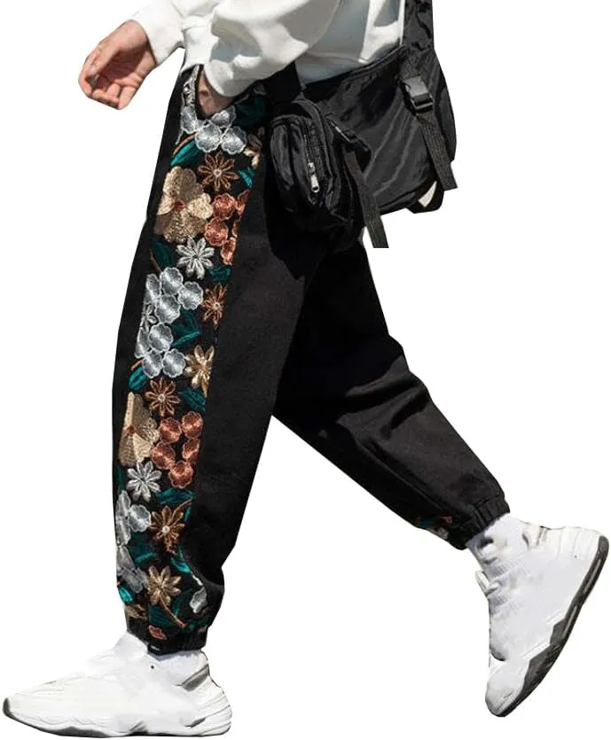 Aoleaky Spring Autumn Embroidery Patchwork Harem Trousers, Casual Pants, Harajuku Joggers