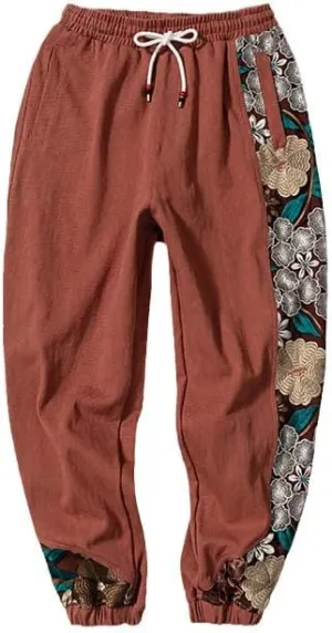 Aoleaky Spring Autumn Embroidery Patchwork Harem Trousers, Casual Pants, Harajuku Joggers