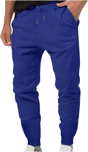 Athletic Sweatpants for Men Drawstring Elastic Waist Tapered Pants Slim Fit Stretch Pants Jogging Sport Sweatpants