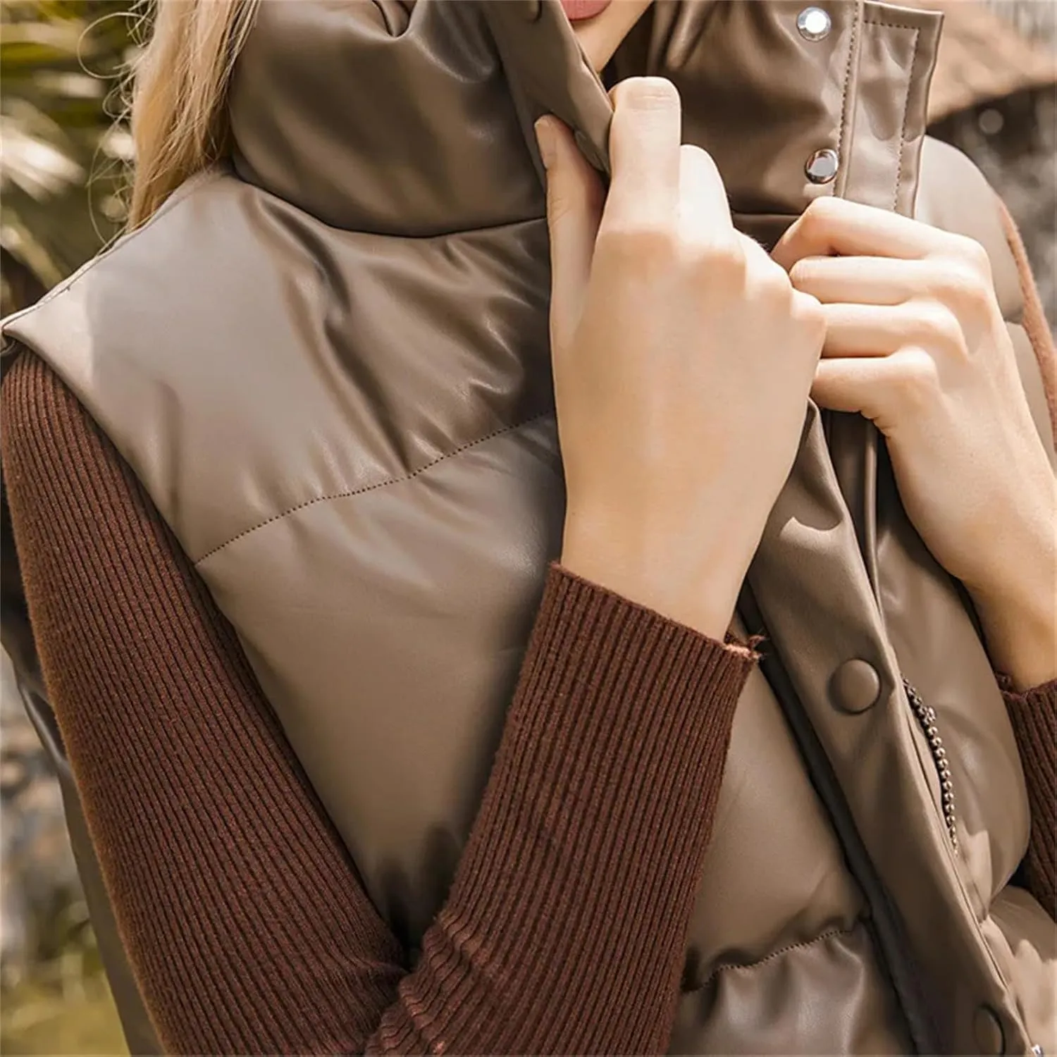 Autumn Winter Warm Vest Women Short Parkas Sleeveless Cotton Padded Waistcoat Down Jacket Zipper Clothes Tops