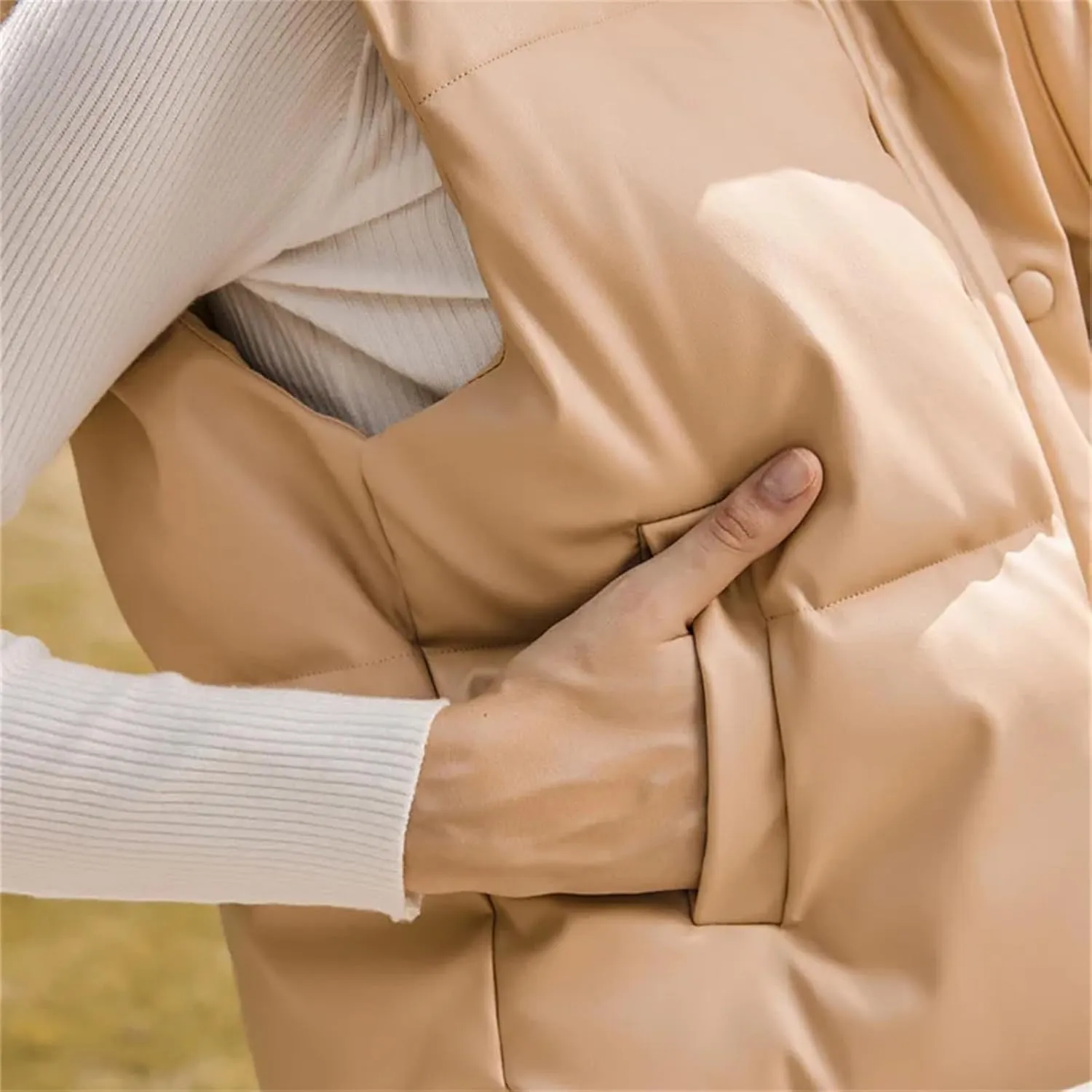 Autumn Winter Warm Vest Women Short Parkas Sleeveless Cotton Padded Waistcoat Down Jacket Zipper Clothes Tops