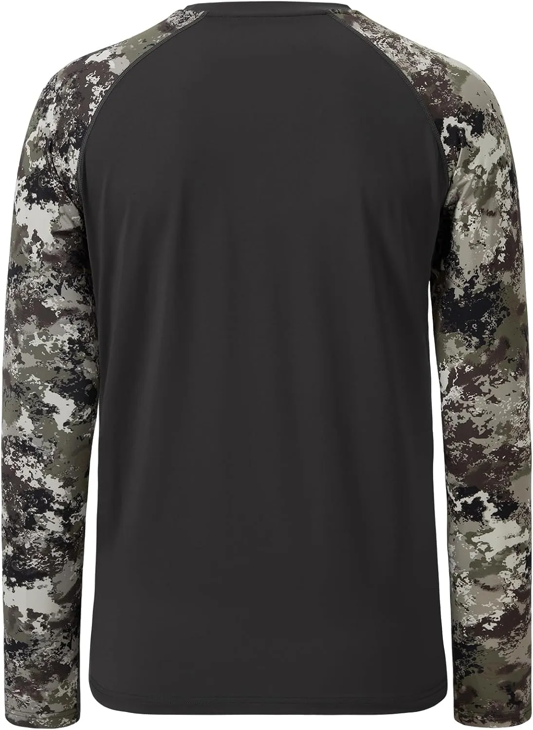 BASSDASH Mens Lightweight Camo Hunting Shirt UPF 50  Sun Protection Long Sleeve Hiking Fishing Performance Tee Mesh Panels