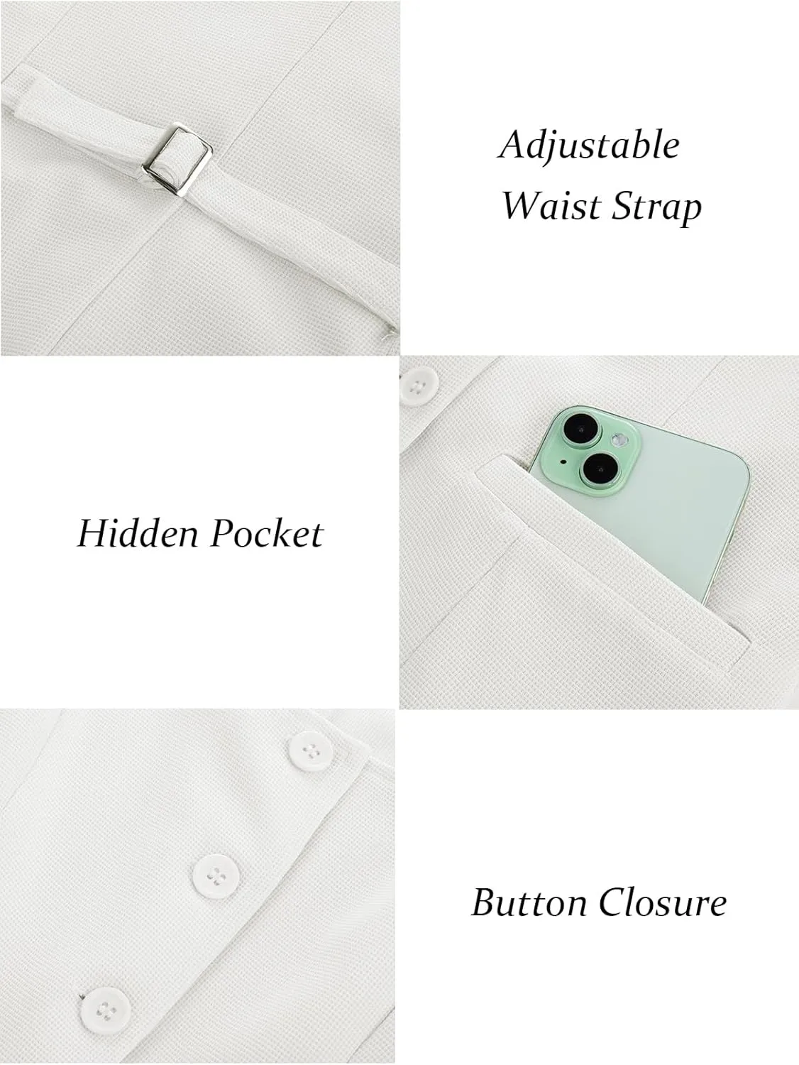 Belle Poque Womens Suit Vest Tops 2025 Trendy Button Sleeveless Vest Square Neck Vest Top Dressy Casual Summer Waistcoat Vest
