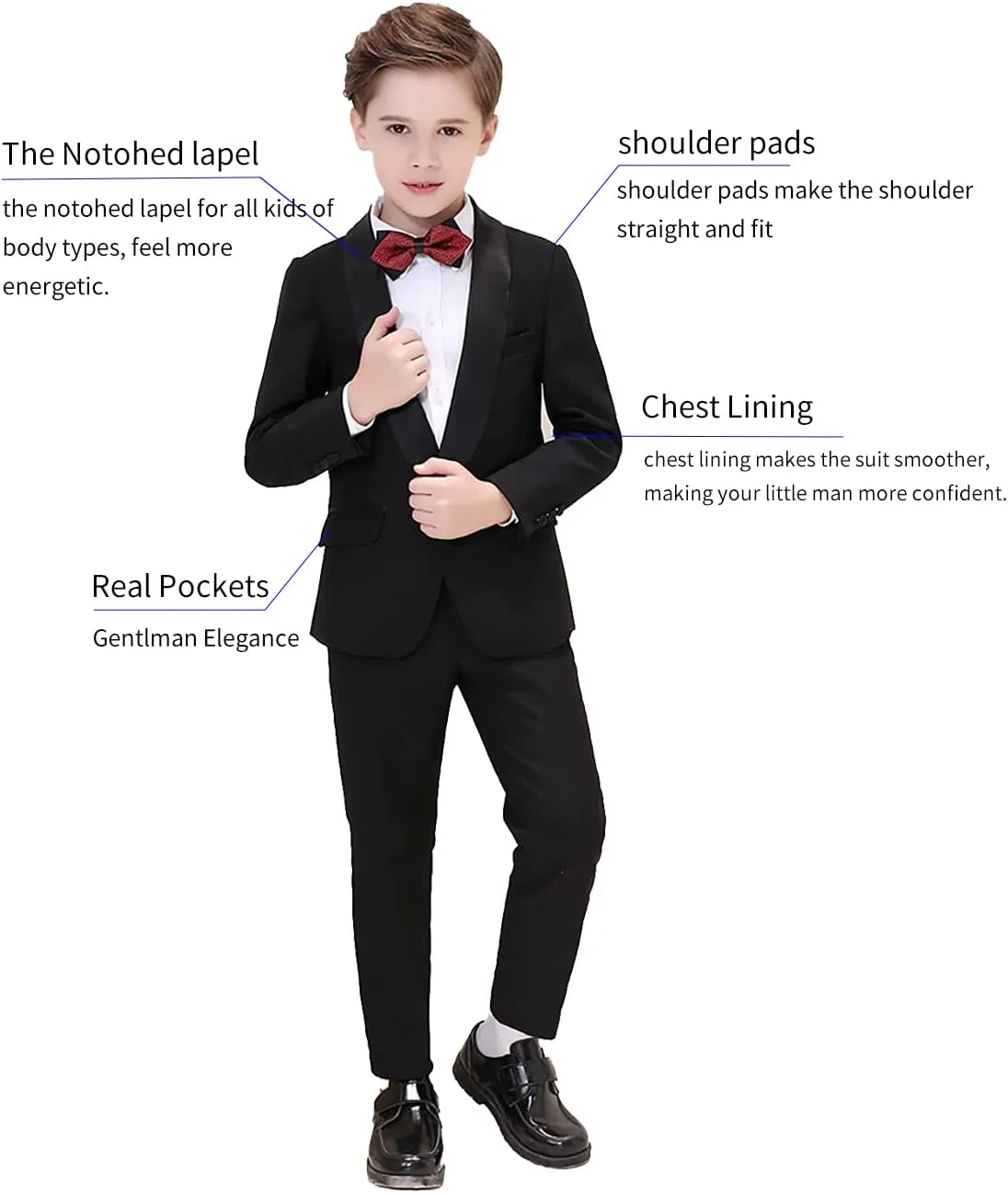Boys Formal Suit Wedding Tuxedo 3 Pieces Floral Jacket Pants Vest Kids Party Blazer Set 2-14 Years Old
