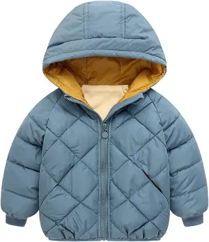 Boys Girls' Winter Coat Light Puffer Jacket Hooded Warm Down Coat Outwear Water-Resistant Packable Puffer Jacket Coat