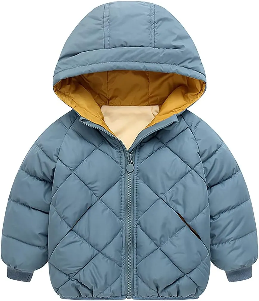 Boys Girls' Winter Coat Light Puffer Jacket Hooded Warm Down Coat Outwear Water-Resistant Packable Puffer Jacket Coat