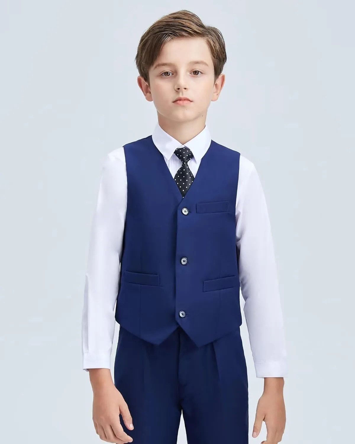 Boy's Suit Vest with Bowtie and Tie Kids Suits for Boy Adjustable Back Strap Vest Set