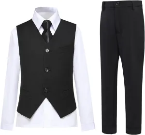 Boys Suits Kids Formal Dress Suit Vest and Pant Set for Wedding