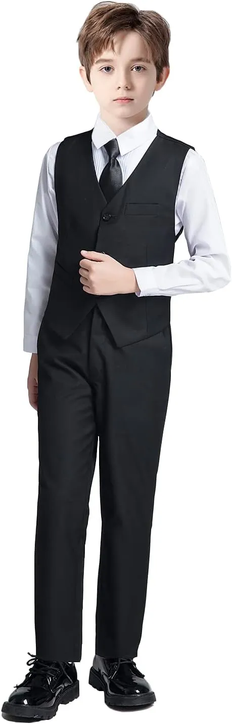 Boys Suits Kids Formal Dress Suit Vest and Pant Set for Wedding
