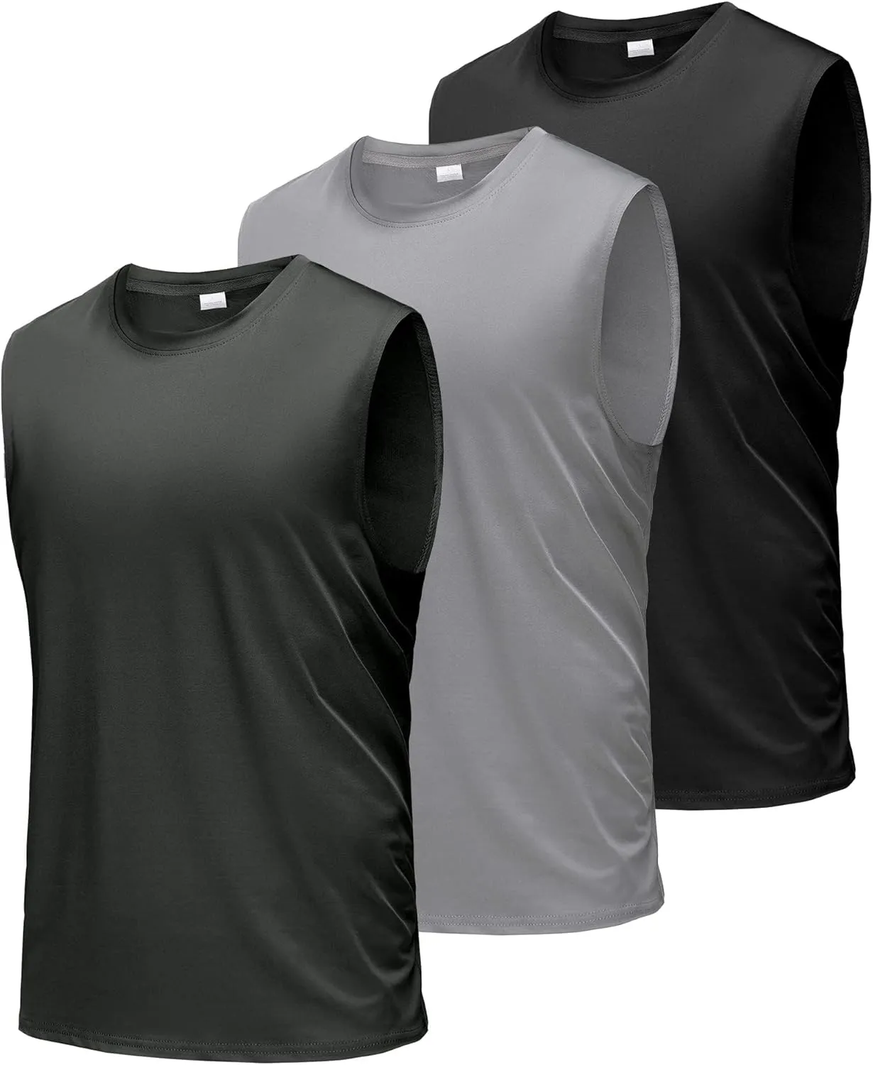Boyzn Men's 3 Pack Workout Tank Tops Gym Athletic Muscle Tee Bodybuilding Fitness Sleeveless T-Shirts