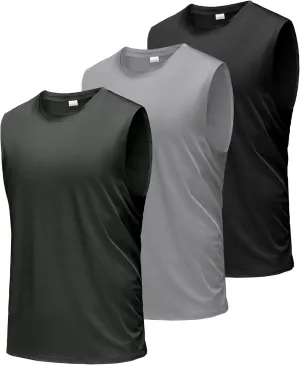 Boyzn Men's 3 Pack Workout Tank Tops Gym Athletic Muscle Tee Bodybuilding Fitness Sleeveless T-Shirts