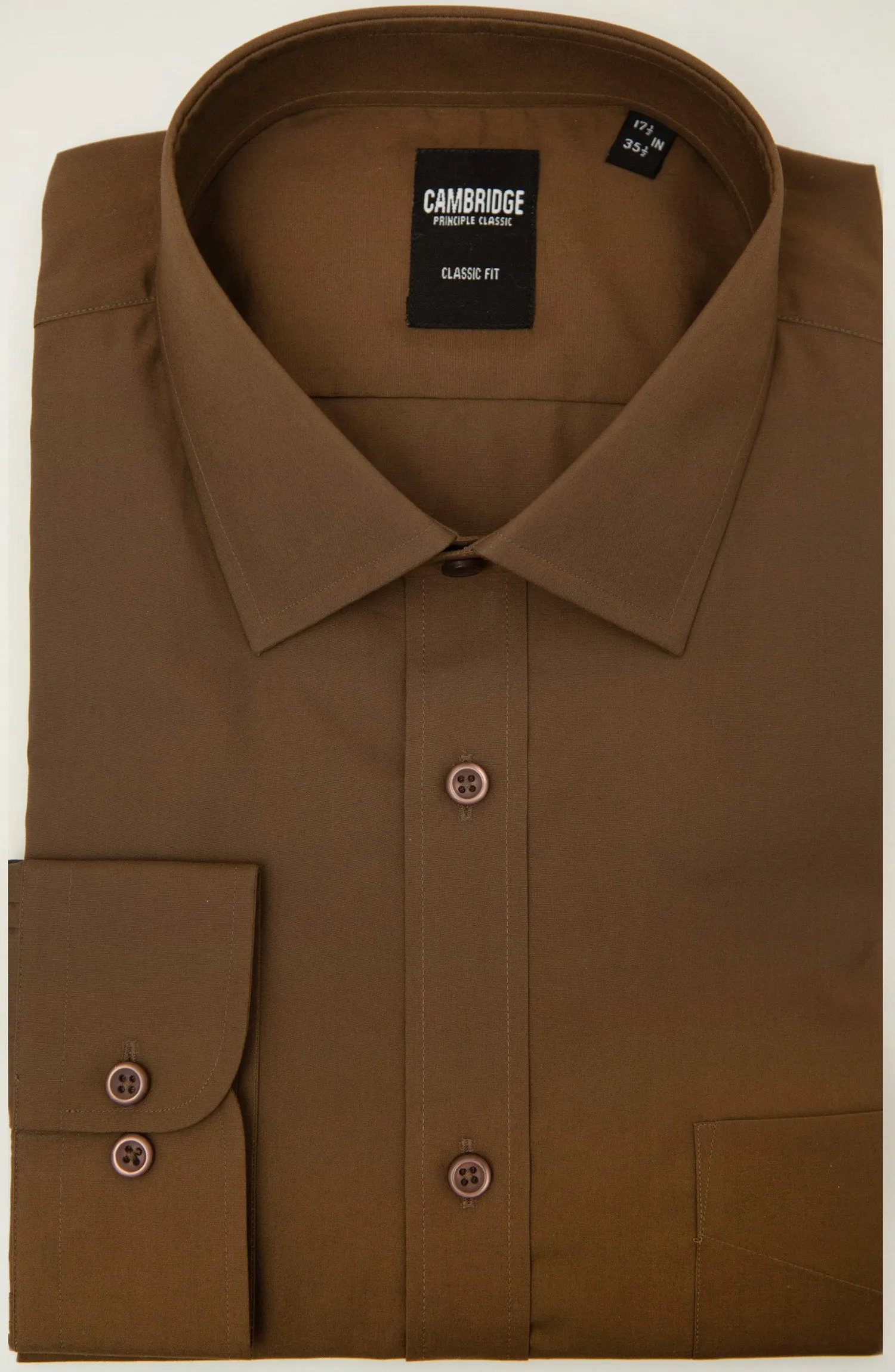 Brown Plain Formal Shirt