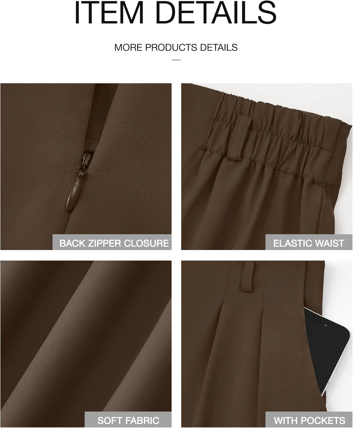 BTFBM Women's Elegant Flowy Dress Pants Front Pleated High Waisted Casual Wide Leg Loose Palazzo Trousers with Pockets