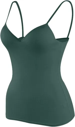 Camisole Tops for Women Cotton Adjustable Strap Stretch Tank Tops Built in Shelf Bra Workout Yoga Shirt