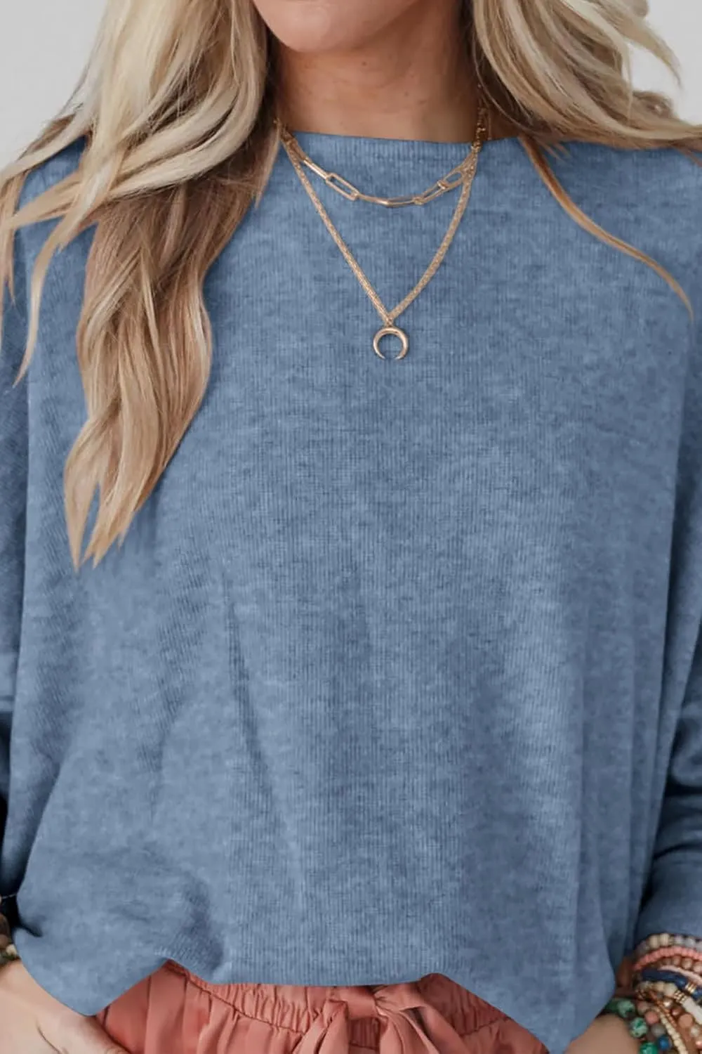 CFLONGE Fall Sweaters for Women 2024 Casual Pullover Off The Shoulder Sweater Batwing Long Sleeve Sweatshirt Knit Jumper Tops