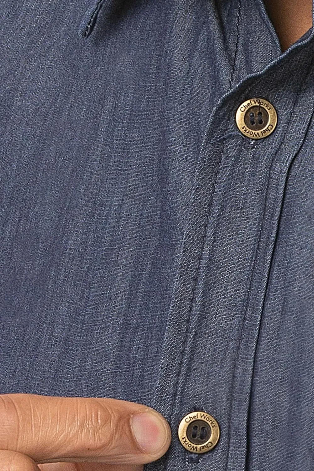 Chef Works Men's Detroit Short Sleeve Denim Shirt