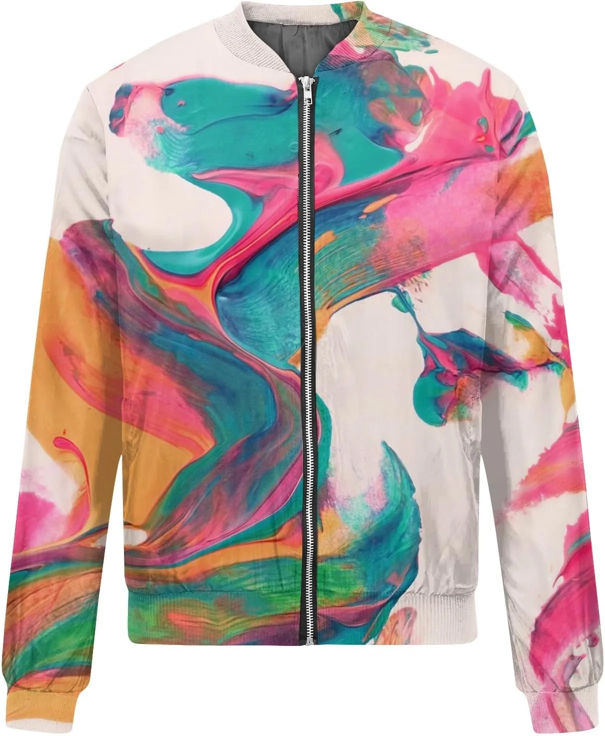 ChicCrate Bomber Jacket Women 2025 Long Sleeve Stand Collar Fall Jackets Lightweight Causal Floral Zip Up Coats