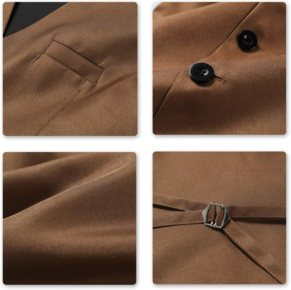 Cloudstyle Mens V-Neck Dress Suit Business Casual Suit Vest Waistcoat 5 Button Slim Fit