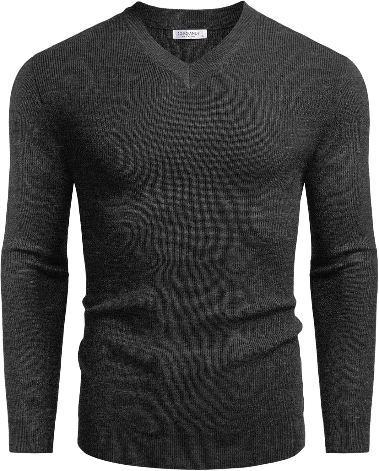 COOFANDY Men V Neck Dress Sweater Knit Long Sleeve Casual Slim Fit Pullover Sweater