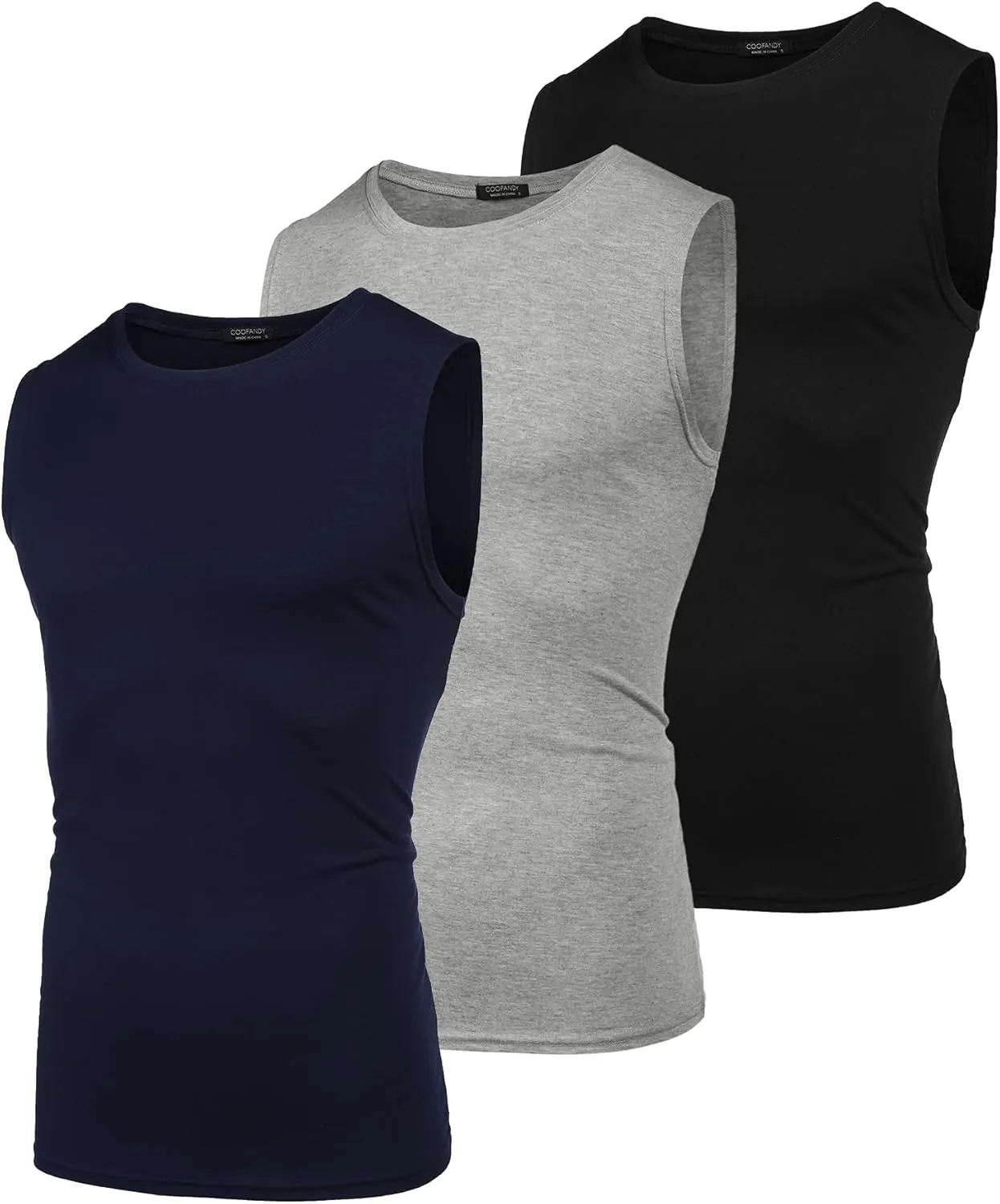 COOFANDY Men's 3 Pack Workout Tank Tops Gym Muscle Tee Bodybuilding Fitness Sleeveless T Shirts