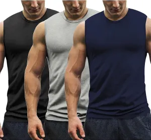 COOFANDY Men's 3 Pack Workout Tank Tops Gym Muscle Tee Bodybuilding Fitness Sleeveless T Shirts