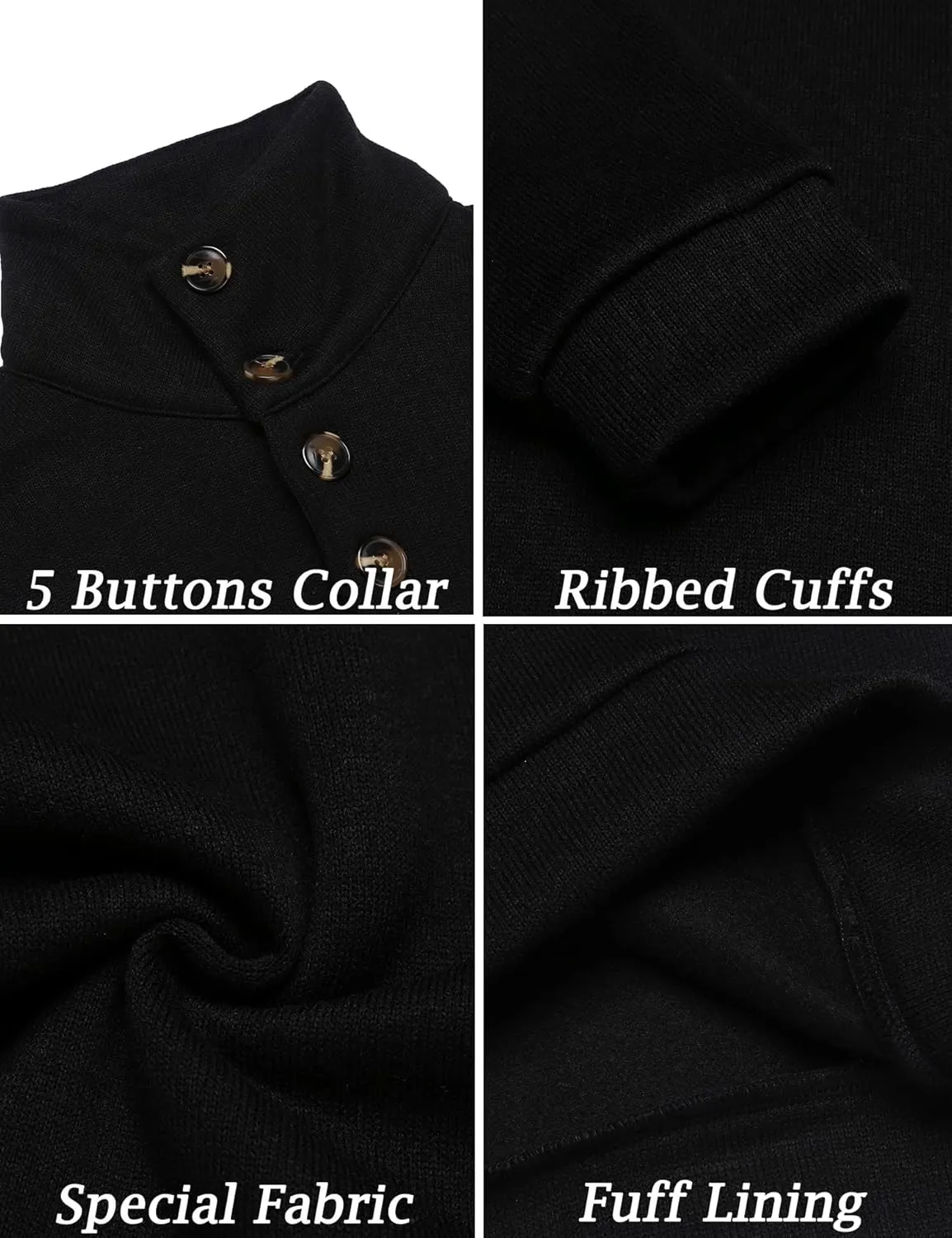 COOFANDY Men's Casual Slim Fit Pullover Sweater Knitted Thermal Sweatshirt