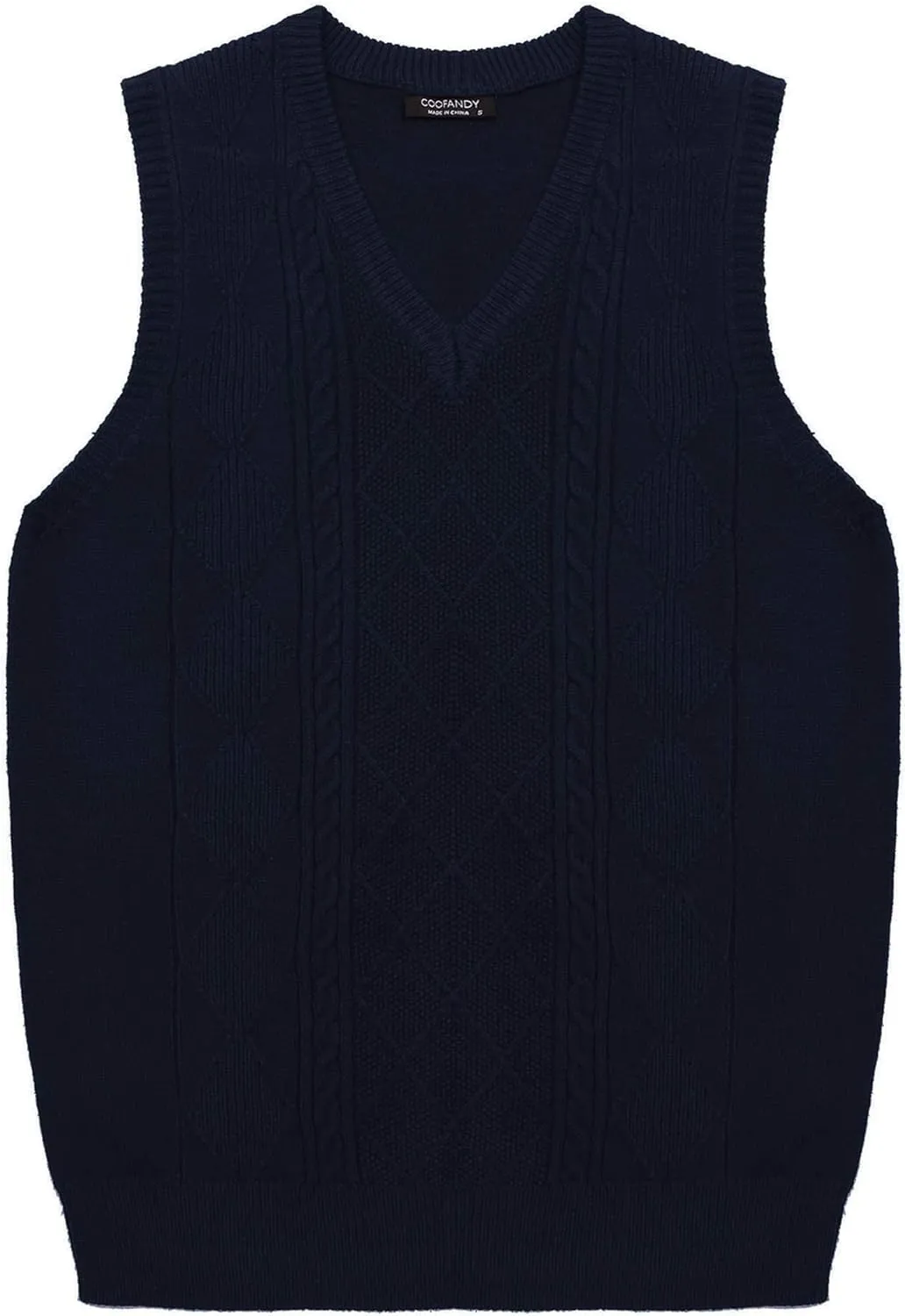 COOFANDY Men's Sweater Vest V Neck Pullover Sweater Sleeveless Knit Casual Slim Fit Vest