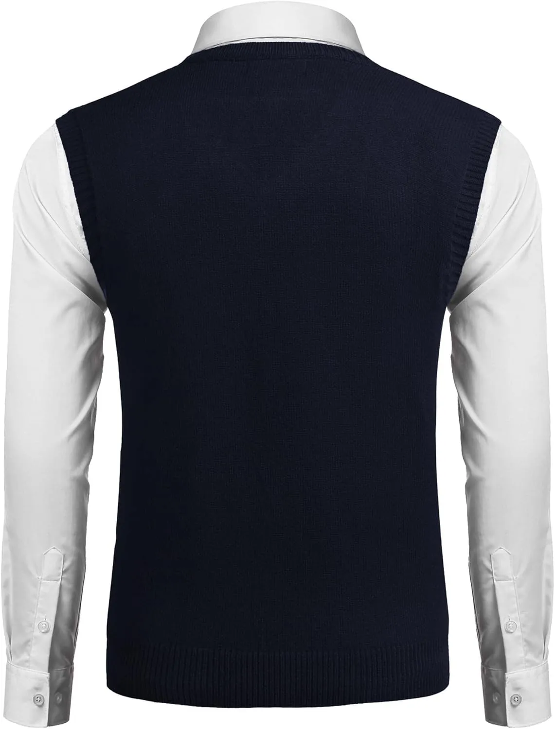 COOFANDY Men's Sweater Vest V Neck Pullover Sweater Sleeveless Knit Casual Slim Fit Vest