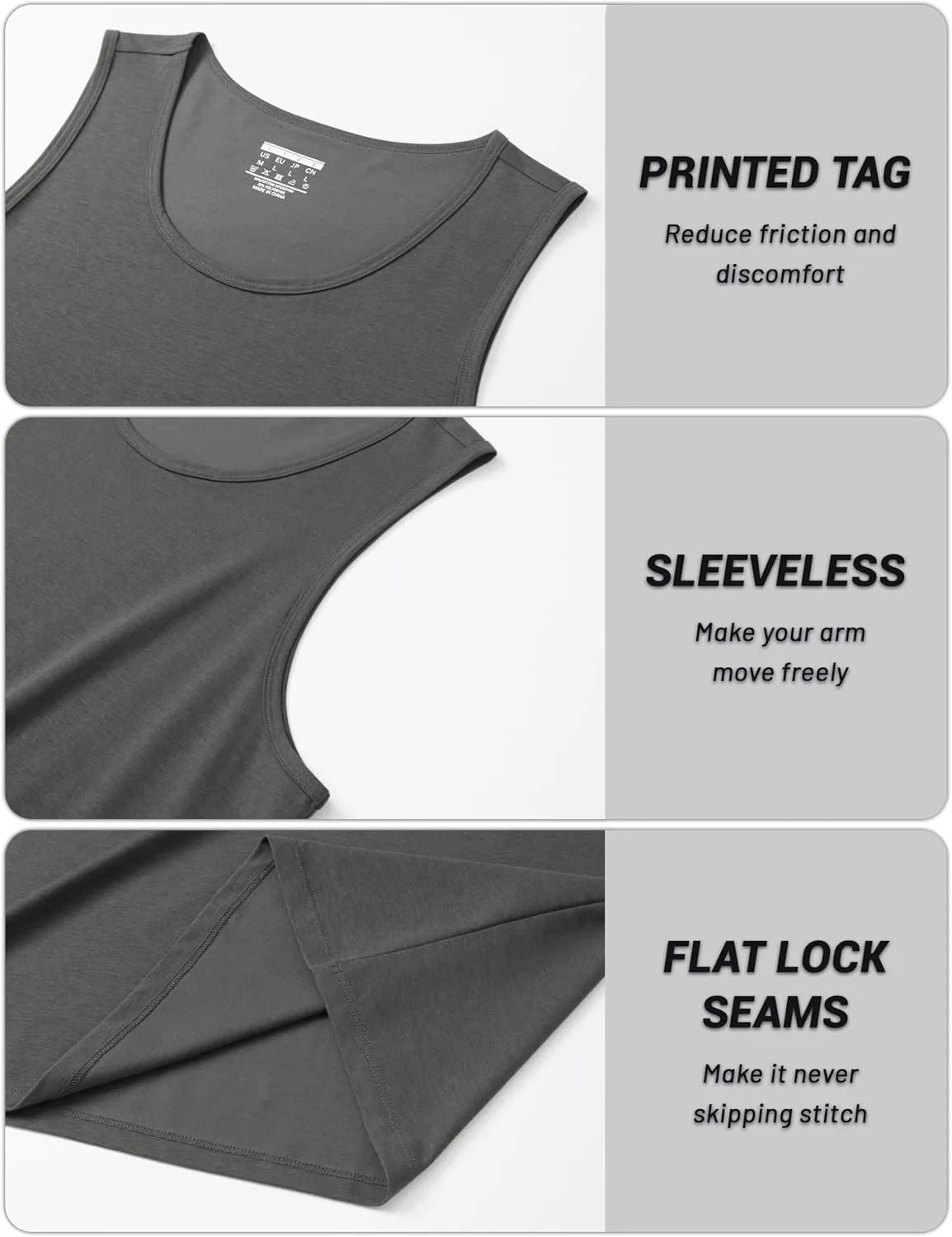 Cotrasen Men's Tank Top UPF 50  Cotton Sleeveless Shirt Moisture Wicking Bodybuilding Gym Workout Shirts Cooling Muscle Tee