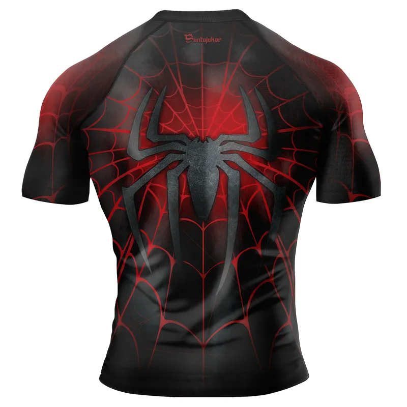 Dark Grey Spider Men's Short Sleeve Rash Guard