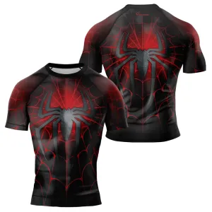 Dark Grey Spider Men's Short Sleeve Rash Guard